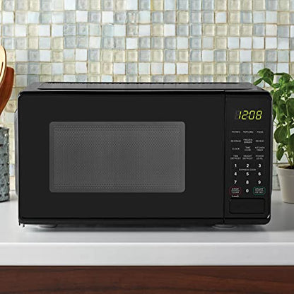  Mainstays 0.7 Cu Ft Compact Countertop Microwave Oven, Black (Black)