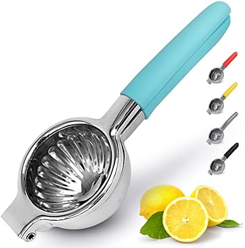  Lemon Squeezer Stainless Steel With Premium Heavy Duty Solid Metal Squeezer Bowl And Food Grade Silicone Handles - Large Manual Citrus Press Juicer And Lime Squeezer Stainless Steel
