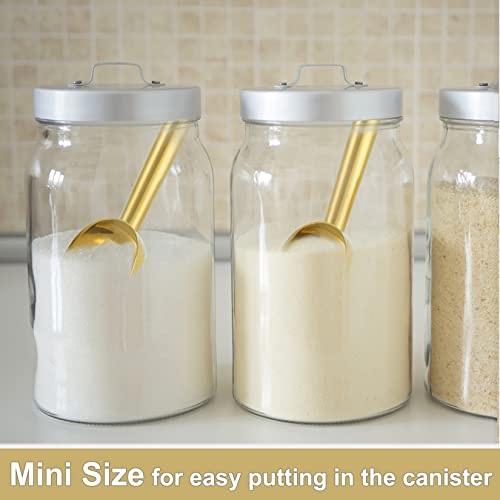  3OZ Mini Scoop Set Of 2, P&P CHEF Stainless Steel Candy Sweet Ice Cube Scoop For Home Bar Buffet Wedding Canisters, Easy Clean & Durable - Gold