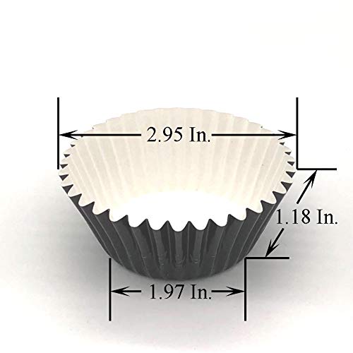  Classic Black Paper-Lined Foil Cupcake Liners Standard Baking Cups For Party And More, 120-Count