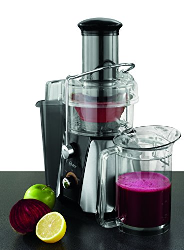 Oster® JusSimple 2-Speed Easy Clean Juice Extractor With Extra-Wide Feed Chute, FPSTJE9010-000, 900W, Black/Silver