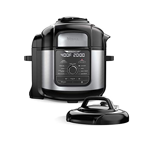 Ninja INJA FD401 Foodi 8-qt. 9-in-1 Deluxe XL Cooker & Air Fryer-Stainless Steel Pressure Cooker, 8-Quart, (Renewed)