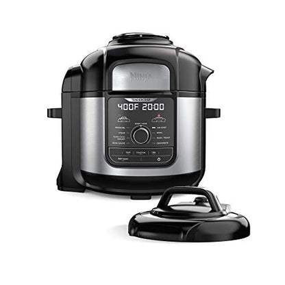 Ninja INJA FD401 Foodi 8-qt. 9-in-1 Deluxe XL Cooker & Air Fryer-Stainless Steel Pressure Cooker, 8-Quart, (Renewed)