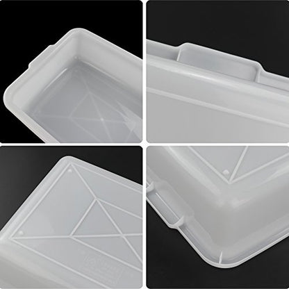  Yubine 4 Pack Small Commercial Bus Tubs, 8 L Utility Bus Tote Box, F