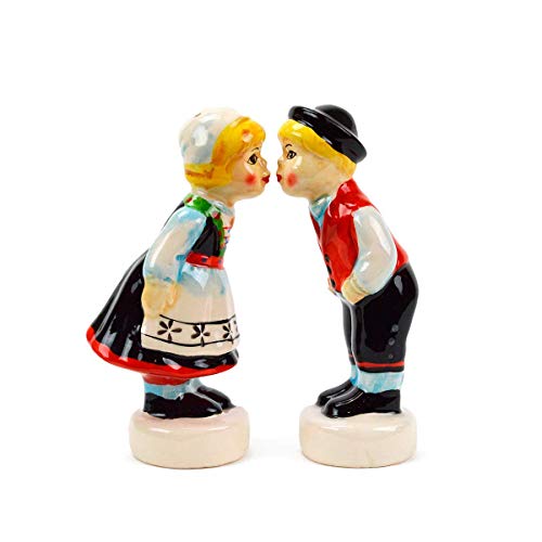  Norwegian Kissing Couple Collectible Ceramic Salt And Pepper Shakers Set By E.H.G