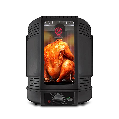  Vertical Countertop Rotisserie Oven Roaster, Rotating Shawarma And Kebab Machine With Skewer And Rack, Basket Tower, Roasting Rack, Poultry Tower, Drip Tray, For Meat Chicken Turkey Lamb