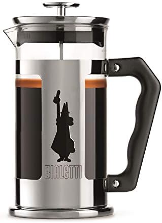 Bialetti French Press Coffee Maker, 3 Cup, Preziosa Stainless Steel