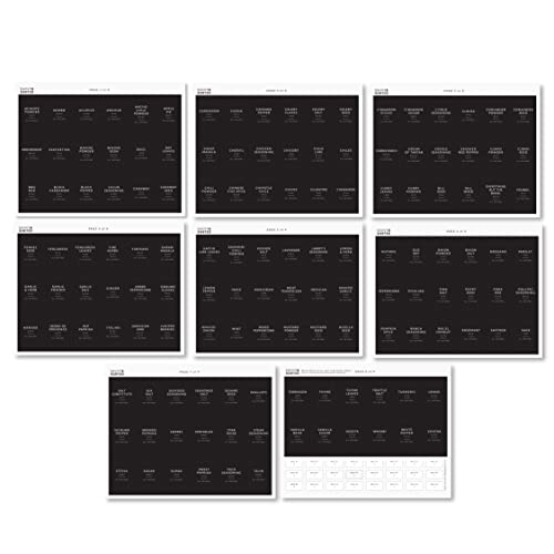  Black Spice Labels For Spice Jars | 148 Spice Jar Labels For Spice Containers | Spice Labels Stickers Preprinted | Spice Organizing Labels Herb Seasoning Kitchen Pantry Labels For Jars