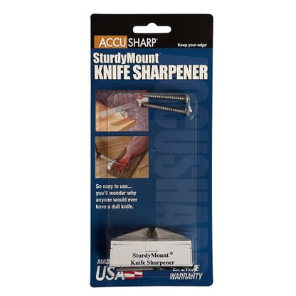 CcuSharp Sturdy Mount Knife Sharpener - Mountable Professional Knife Sharpening Tool - Sharpens, Restores & Hones - Diamond-Honed Tungsten Carbide Knife Sharpener For Kitchen Knives And All Blades