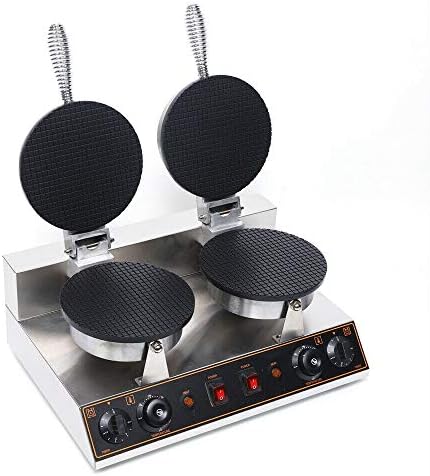  Electric Waffle Maker Machine 2000W, 4 Slice Nonstick Waffle Maker, Commercial Stainless Steel Square Waffle Maker, Temperature And Time Control, For Restaurant Bakeries Snack Bar Home, 50~300℃