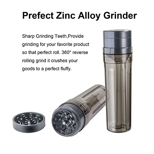  2 Inch Zinc Alloy Spice Grinder Flilling And Storage All-in-One Cone Loader Integrated,360° Grinding Upgrade Sharp Teeth Fine Grind Transparent Cone Loader Grinder,1 Pack
