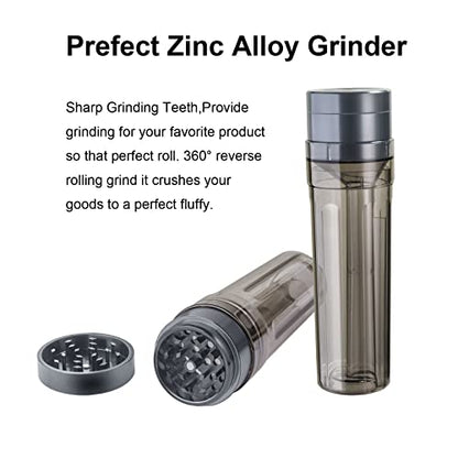  2 Inch Zinc Alloy Spice Grinder Flilling And Storage All-in-One Cone Loader Integrated,360° Grinding Upgrade Sharp Teeth Fine Grind Transparent Cone Loader Grinder,1 Pack