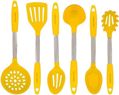  24-Piece Black Stainless Steel & Silicone Cooking Utensil Set, Heat-Resistant Cooking Utensils, Non-Scratching Kitchen Cooking Utensils, Includes A Bonus Recipe E-Book
