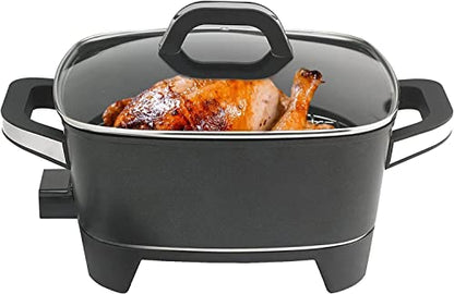  NStick Extra Deep Electric Skillet - For Roast Fry (12 Inch)