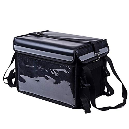  Insulated Food Delivery Bag Waterproof Portable Insulated Grocery Tote Food Warmer Bag Takeaway Box For Restaurant Delivery Grocery Shopping (Black)