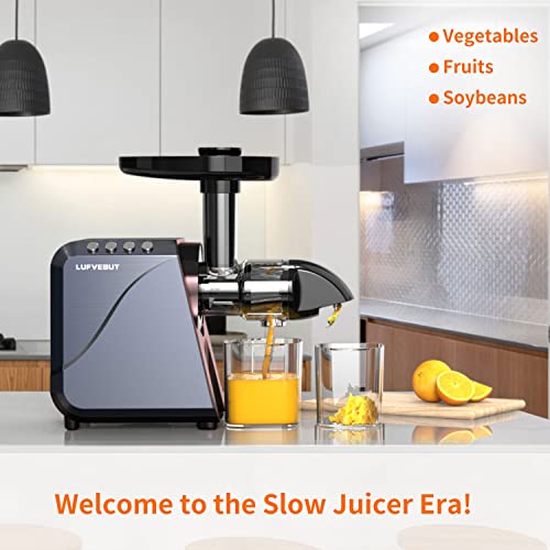  Cold Press Juicer Extractor With Reverse Function & Overheat Protection, Slow Juicer For Fruits And Vegetables, Easy To Assemble And Clean Juice Extractor With Quiet Motor & BPA Free, 2 Speed Modes