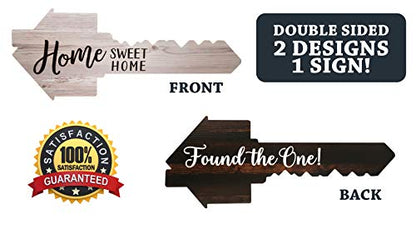  Real Estate Social Media Testimonial Photo Prop Signs - Great For Instagram, Twitter & Facebook (2 Pack, Key - Sold/Key Time AND Key - Found The One/Home Sweet Home)