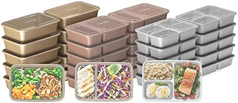  ® Prep 60-Piece Meal Prep Kit - 1, 2, & 3-Compartment Containers With Custom Fit Lids - Microwaveable, Durable, Reusable, BPA-Free, Freezer & Dishwasher Safe Storage Containers (Floral Pastels)