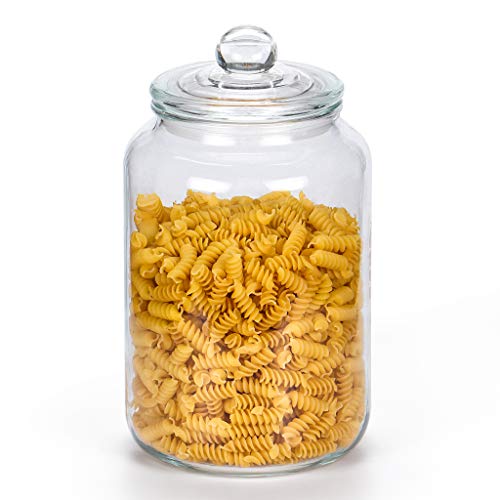  Glass Jar With Airtight Lid, Glass Canister 0.79 Gallon, Pantry Storage Container, Large Apothecary Jar For Candy, Cookie, Flour, Brown Sugar (3000ml/101oz)