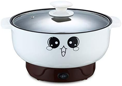  4-in-1 Multifunction Electric Skillet With Lid Nonstick Stainless Steel Small Electric Stockpot Hot Pot Skillet Noodles Rice Cooker Steamed Egg Soup Porridge Fried Cooking 110V (2.8L, Electric Skillet)