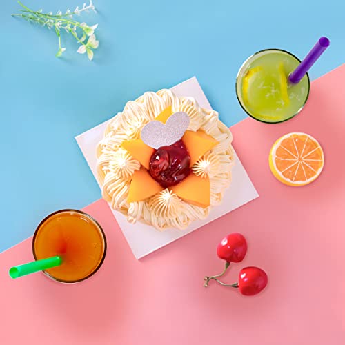  100 Pcs Individually Packaged Pointed Jumbo Smoothie Straws,Disposable Individually Wrapped Plastic Lengthen Milkshake Boba Straw (0.43" Diameter And 9.45" Long) (Colorful)