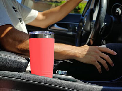  20oz Vacuum Insulated Tumbler Mug, Flamingo, Personalized Engraving Included (Coral)