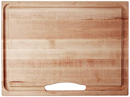  Lock PM2418225-P Newton Prep Master Maple Wood Reversible Cutting Board With Juice Groove And Pan, 24 Inches X 18 Inches X 2.25 Inches