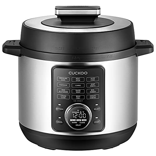  Uckoo CMC-ZSN601F 8-in-1 Electric Pressure Cooker, Slow Cooker, Sauté, Steamer, Warmer, Sous Vide, 20 Menu Options, Stainless Steel Inner Pot, 6 QT, Black