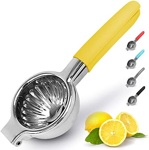  Lemon Squeezer Stainless Steel With Premium Heavy Duty Solid Metal Squeezer Bowl And Food Grade Silicone Handles - Large Manual Citrus Press Juicer And Lime Squeezer Stainless Steel