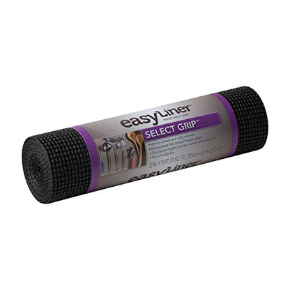  Select Grip EasyLiner Shelf And Drawer Liner, Non-Adhesive, 12-Inch X 10-Feet, Non-Adhesive, Black, 1359571