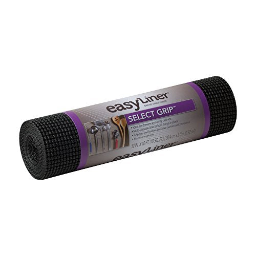  Select Grip EasyLiner Shelf And Drawer Liner, Non-Adhesive, 12-Inch X 10-Feet, Non-Adhesive, Black, 1359571