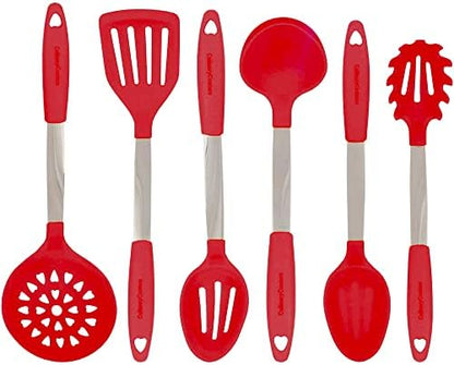  24-Piece Black Stainless Steel & Silicone Cooking Utensil Set, Heat-Resistant Cooking Utensils, Non-Scratching Kitchen Cooking Utensils, Includes A Bonus Recipe E-Book