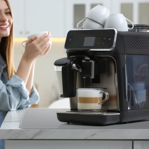  Kitchen Coffee Maker Heat Resistant Mat, Waterproof Silicone Coffee Mat, Fireproof Countertop Protector Cover Mat Under Oven, Coffee Maker, Cutting Board, Bread Machine (Grey, 16"X25")