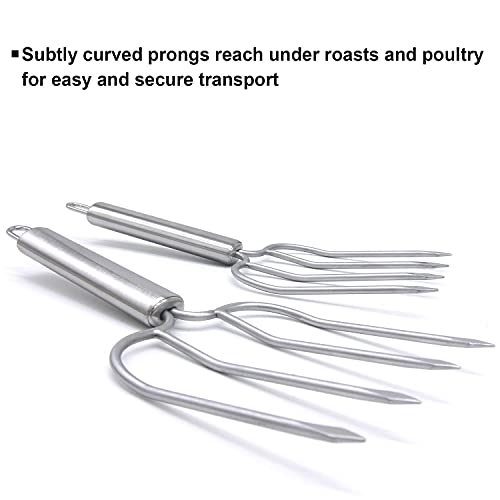  Stainless Steel Turkey & Roast Lifters, Set Of 2 - Turkey And Poultry Lifters Roaster Poultry Forks Great For Thanksgiving, Transfer Turkey Or Ham Easily