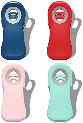  All Purpose Magnetic Clips - Chip Clips, Bag Clips, Food Clips, Refrigerator Magnets Clips For Bread Bags, Snack Bags And Food Bags (Pack Of 10, Deep Colors)