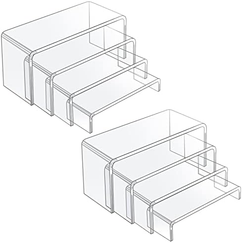  8 Pcs Acrylic Risers For Display, 9” Clear Acrylic Riser Stands, Acrylic Display Risers For Show Funko Pop Figures, Cupcake, Jewelry, Candle, Toys, Perfume And More