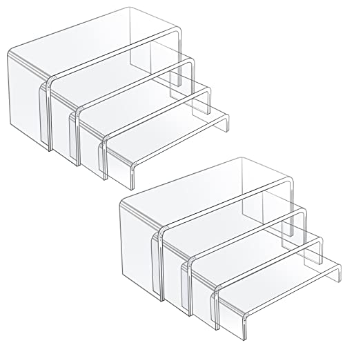  8 Pcs Acrylic Risers For Display, 9” Clear Acrylic Riser Stands, Acrylic Display Risers For Show Funko Pop Figures, Cupcake, Jewelry, Candle, Toys, Perfume And More