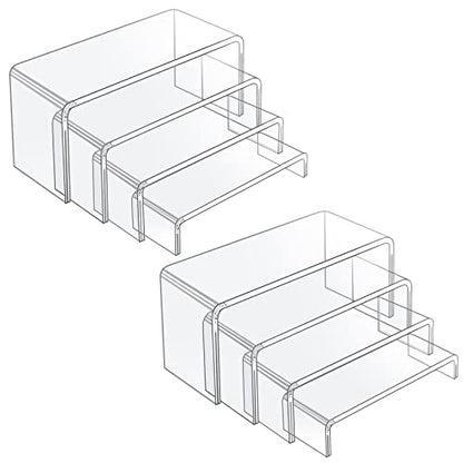  8 Pcs Acrylic Risers For Display, 9” Clear Acrylic Riser Stands, Acrylic Display Risers For Show Funko Pop Figures, Cupcake, Jewelry, Candle, Toys, Perfume And More