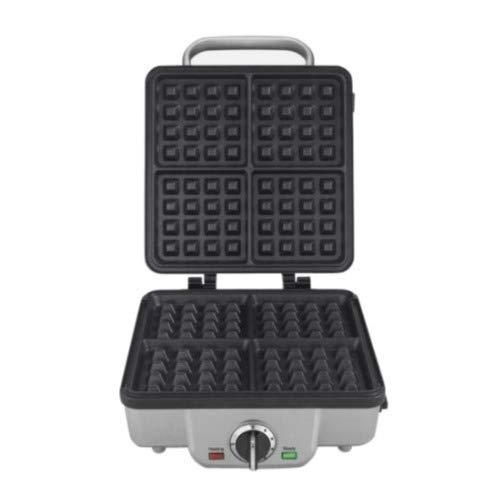 Cuisinart WAF-300P1 4-Slice Belgian Waffle Maker With Pancake Plates, Heavy Duty Small Brush, And 8-Inch Nylon Tongs Bundle (3 Items)