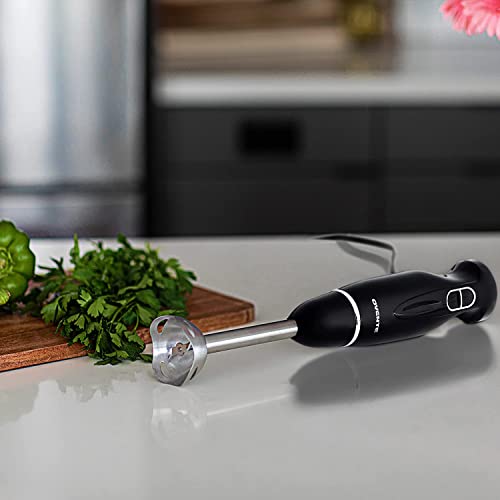  Vente Electric Immersion Hand Blender 300 Watt 2 Mixing Speed With Stainless Steel Blades, Powerful Portable Easy Control Grip Stick Mixer Perfect For Smoothies, Puree Baby Food & Soup, Black HS560B