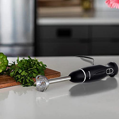  Vente Electric Immersion Hand Blender 300 Watt 2 Mixing Speed With Stainless Steel Blades, Powerful Portable Easy Control Grip Stick Mixer Perfect For Smoothies, Puree Baby Food & Soup, Black HS560B