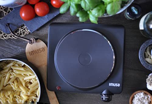  MUSA Countertop Electric Hot Plate Or Single Burner With Power Indicator Lights, Black