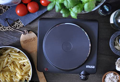  MUSA Countertop Electric Hot Plate Or Single Burner With Power Indicator Lights, Black