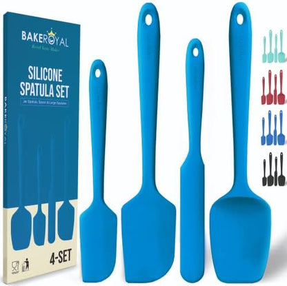  AkeRoyal Silicone Spatula Set - 4-Piece Rubber Spatulas Silicone Heat Resistant 600°F For Everyday Task - Seamless Design Kitchen Spatulas For Nonstick Cookware - Silicone Kitchen Utensils Sets