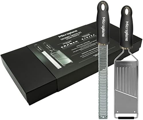 Microplane Kitchen Grater Set (Zester & Vegetable Slicer) For Parmesan, Citrus Fruits, Nutmeg, Potatoes, Zucchini And Cucumber With Stainless Steel Blade