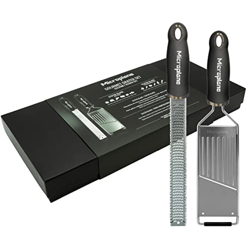 Microplane Kitchen Grater Set (Zester & Vegetable Slicer) For Parmesan, Citrus Fruits, Nutmeg, Potatoes, Zucchini And Cucumber With Stainless Steel Blade