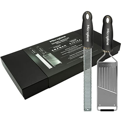 Microplane Kitchen Grater Set (Zester & Vegetable Slicer) For Parmesan, Citrus Fruits, Nutmeg, Potatoes, Zucchini And Cucumber With Stainless Steel Blade