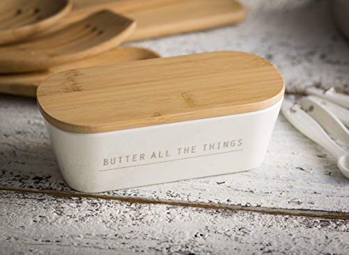 Butter Dish With Lid, 7.75 X 3.25 X 2.5, Melamine