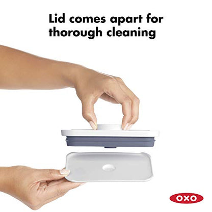  OXO Good Grips 3-PC Small Square Short POP Container Set, White