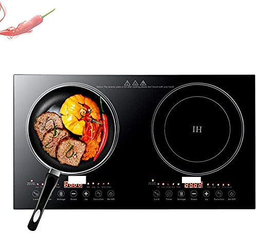  2400W Double Induction Cooktop 110V Digital Induction Cooker Dual Burner Portable Countertop Burner